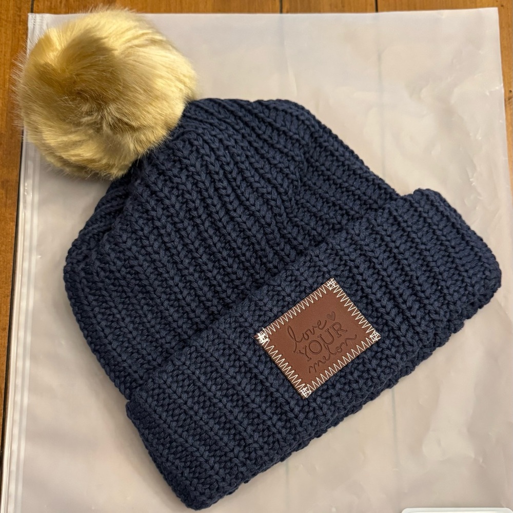 TWO NEW Love Your Melon Knit Pom-Pom Beanies